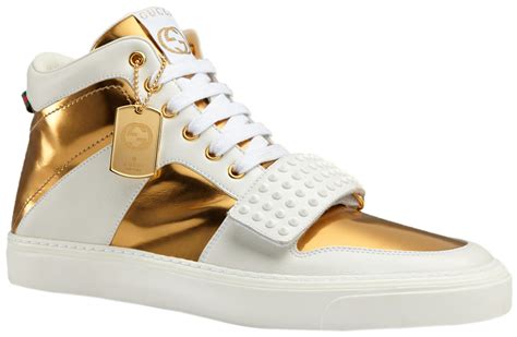 white and gold gucci sneakers|gucci sandals women gold.